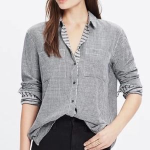 Madewell Oversize Boyshirt Mini Gingham Check E5291 Women's Size XS X-Small